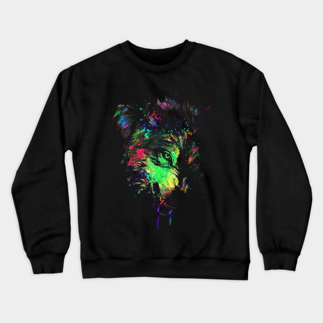 Technicolor Wolves Crewneck Sweatshirt by clingcling